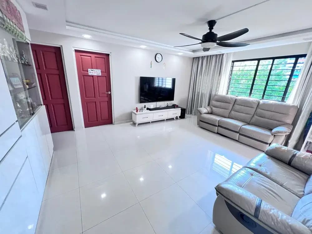 HDB 4-room living room at Marine Parade